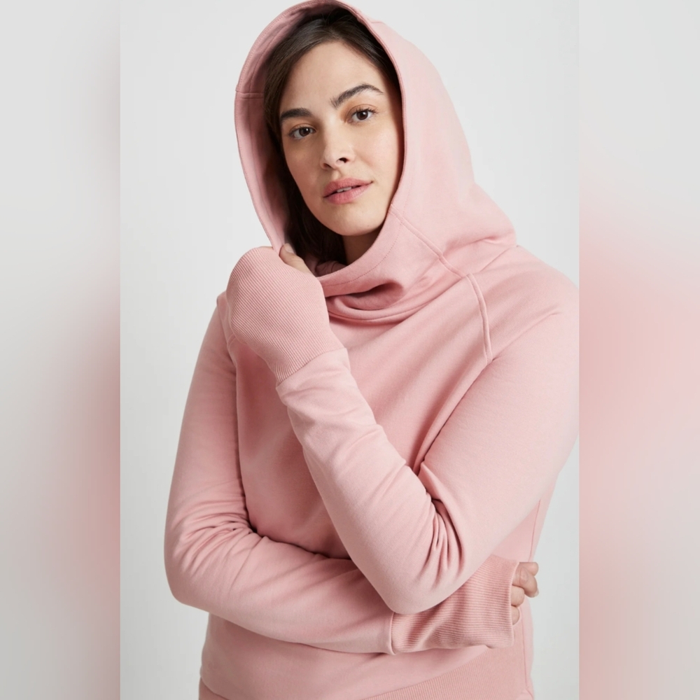 Elegant Women's Pink Cowl Neck Sweatshirt